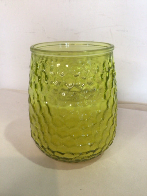 Yellow Glass Citronella Candle