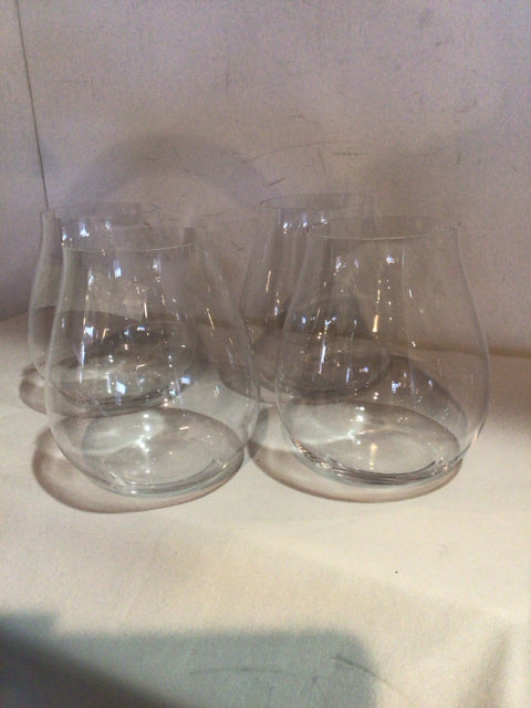 Set of 4 Clear Stemless Glasses