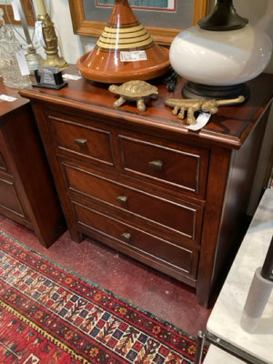 Wood 3 drawer Brown Nightstand