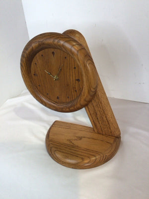 Battery Brown Wood Clock