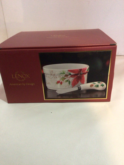 Lenox White/Green Ceramic Bowl Holiday Item