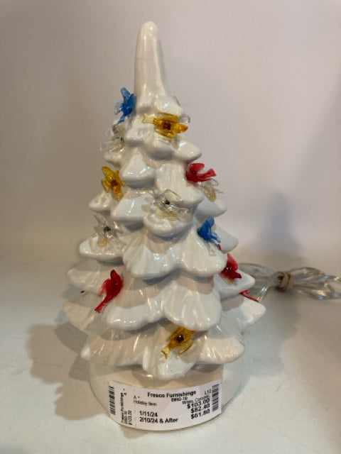 White Ceramic Christmas Tree Holiday Item