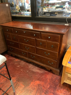 Wood 11 Drawers Brown Dresser/Chest