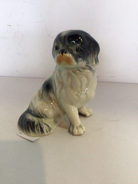 Black/White Ceramic Dog Figurine