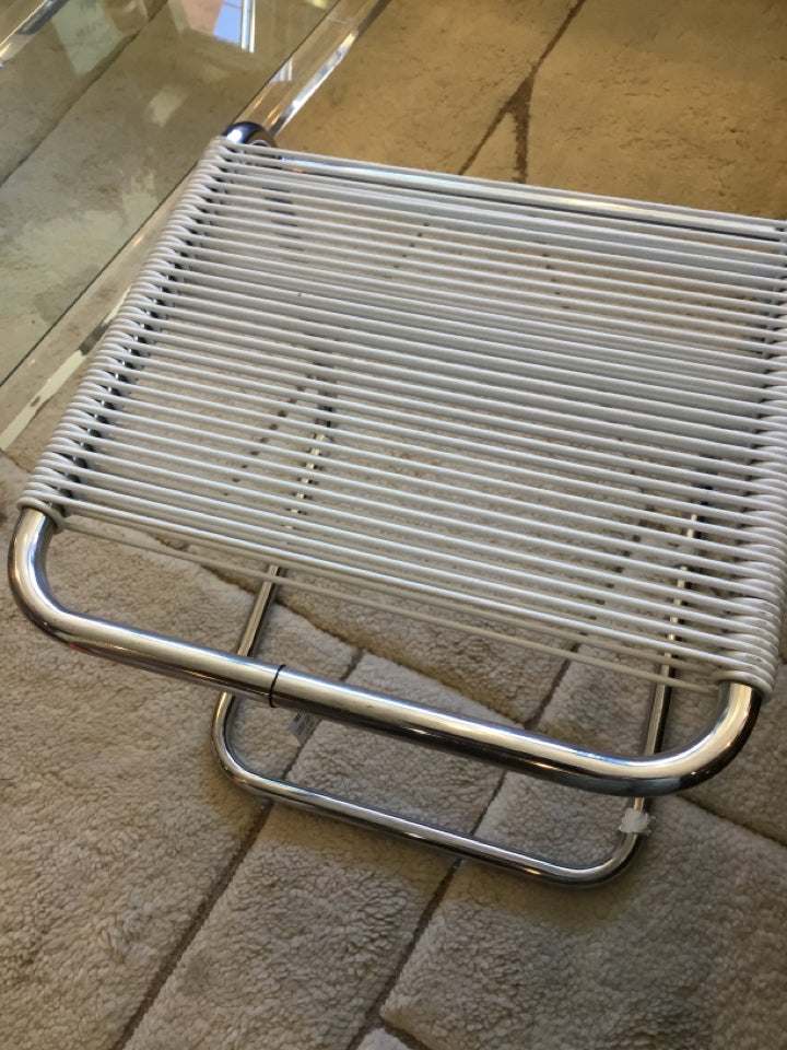 Bauhaus White Chrome FootStool/Ottoman
