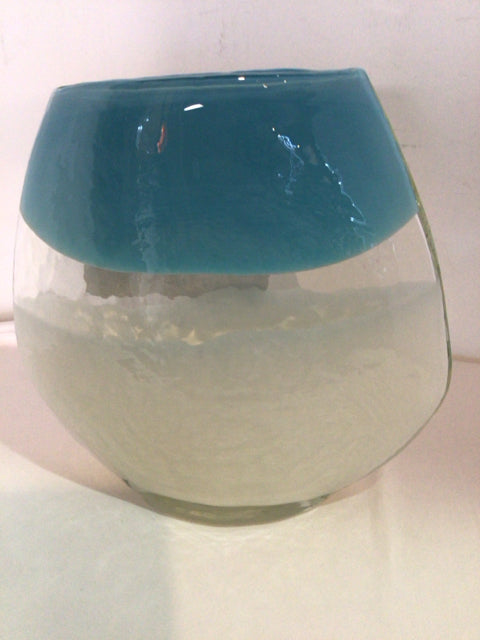 Blue/White Glass Vase
