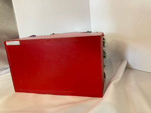 Box Red/Green Wood Santa Holiday Item