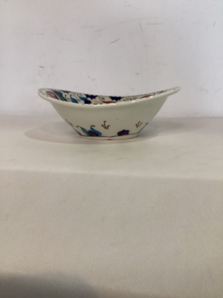 White/Red Ceramic Dish