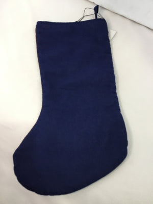 Christmas Blue/Multi Cotton Stocking Snowman Holiday Item
