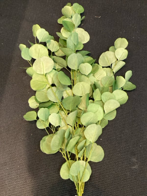 Set of 3 Green Eucalyptus Leaves Faux Plant