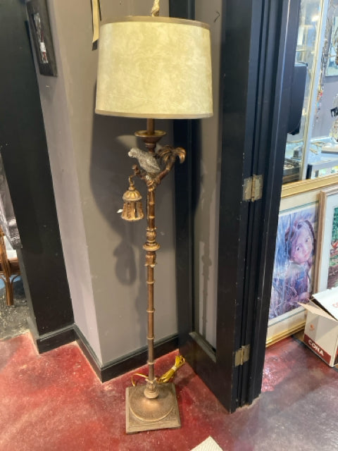 Floor Tan Resin Bird Lamp