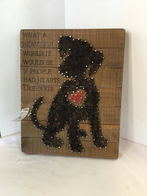 Wood Dog Brown Wall Decoration Art