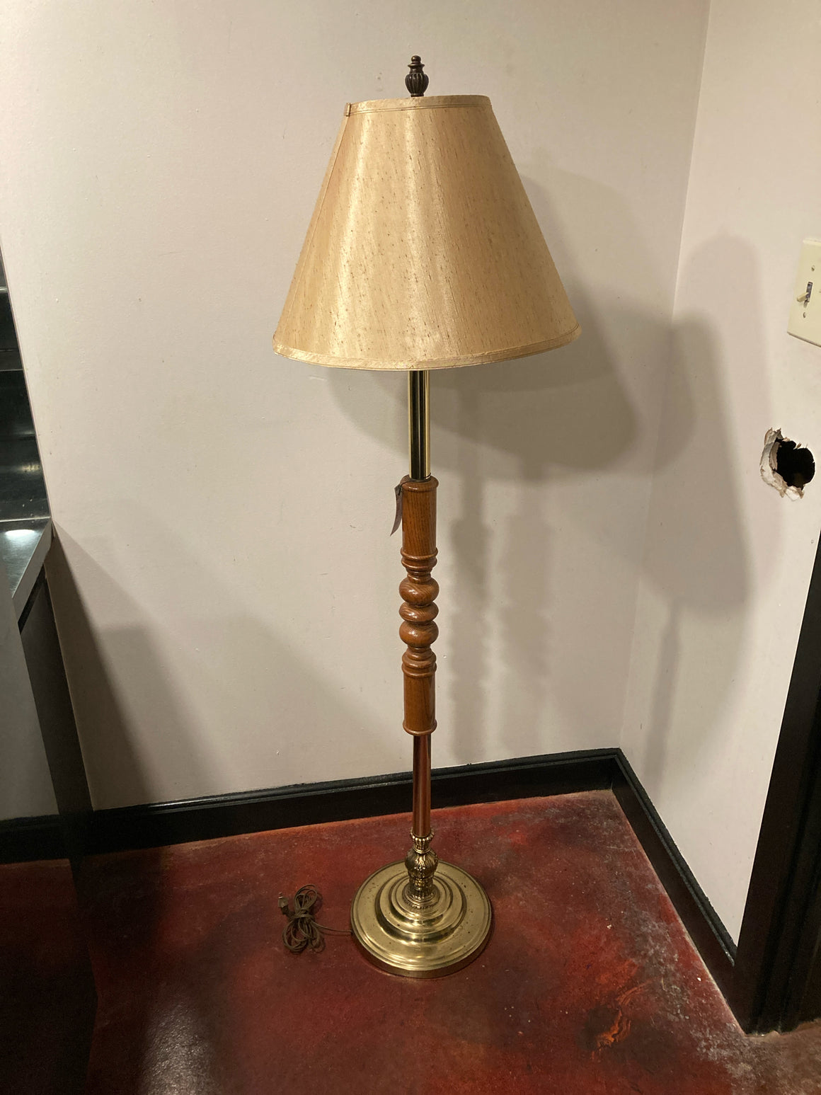 Floor Brown/Gold Wood/Metal Lamp