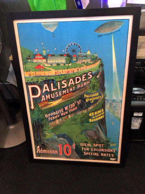 Advertisments Multi-Color Poster Framed Art