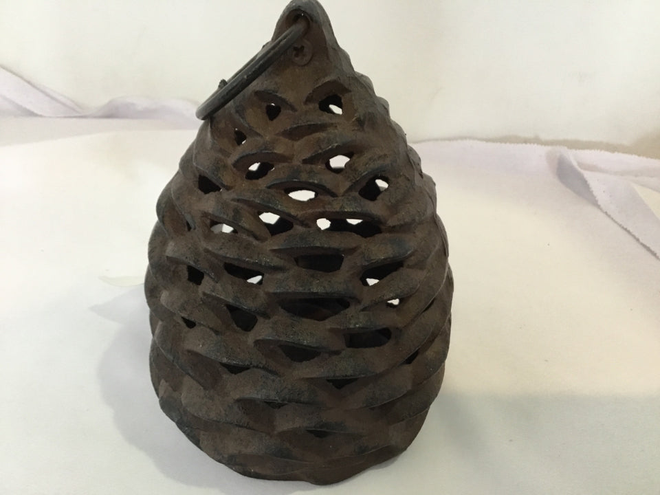 Brown Cast Iron Pine Cone Lantern