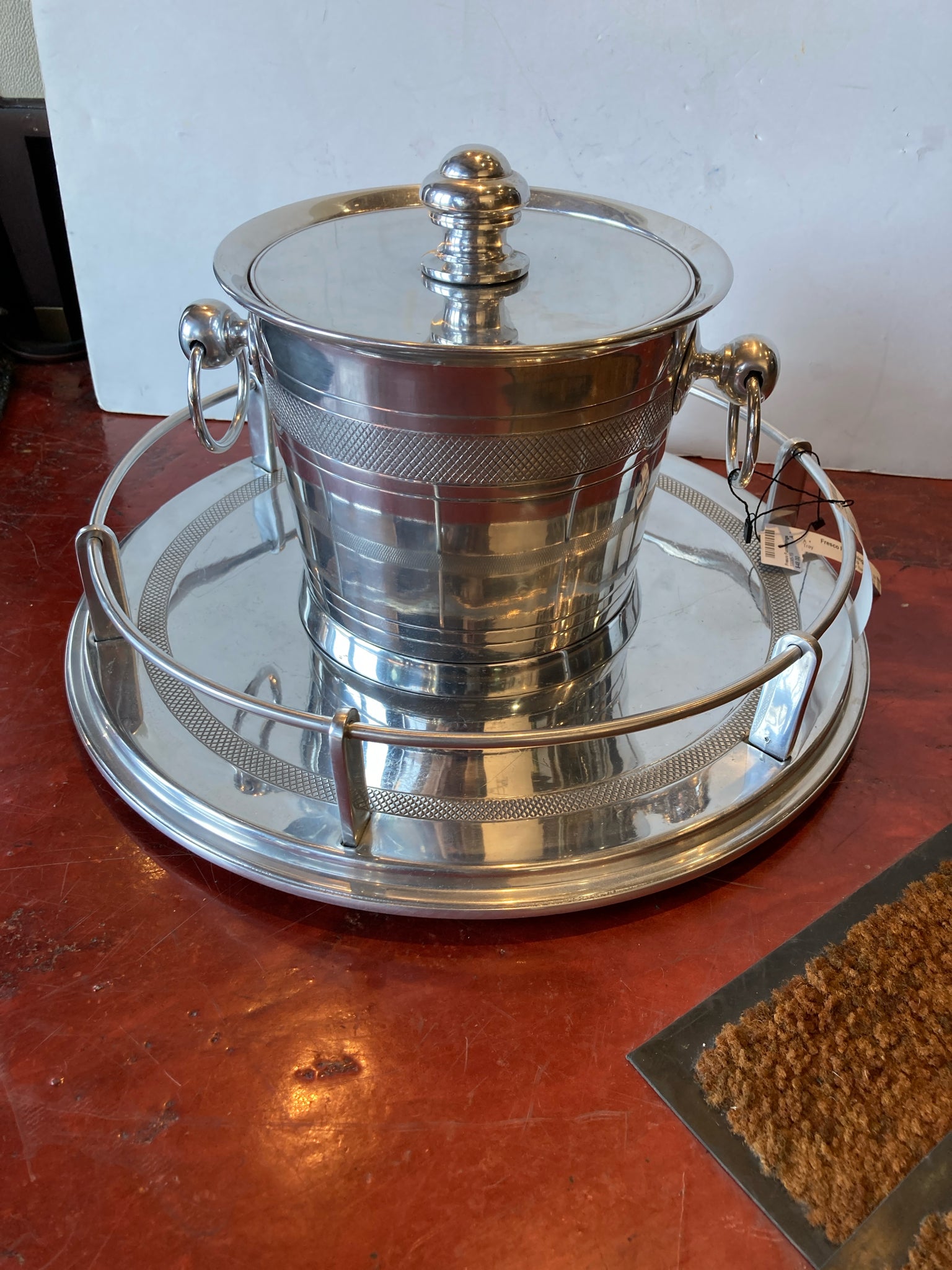 Pottery Barn 2 Piece Silver Aluminum Tray