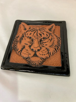 Black/Orange Terracotta Tiger Tile