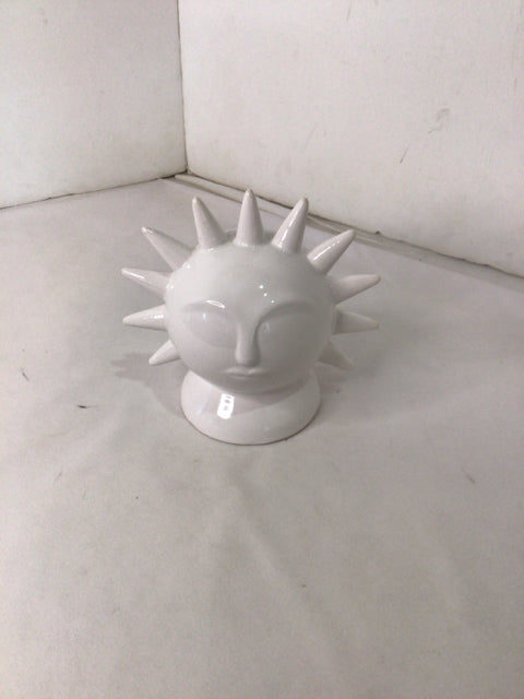 White Ceramic Sun Statue