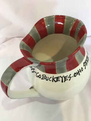 OSU Cream/Red Ceramic Pitcher