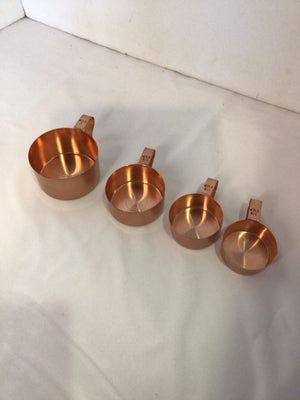 4 Pieces Copper Metal Measuring Cups