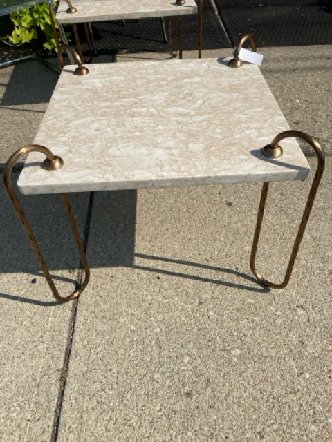 Lulu & Georgia Side Metal Cream/Gold Table 6MPVBJ7M