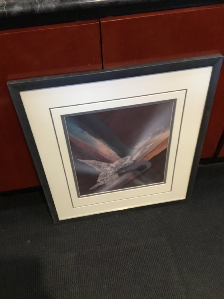Gray/Multi Abstract Framed Art