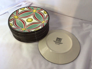 Bobby Flay Set of 10 Multi Ceramic Floral Plate Set