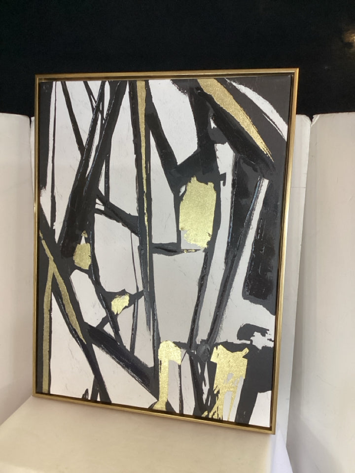 Black/Gold Modern Framed Art