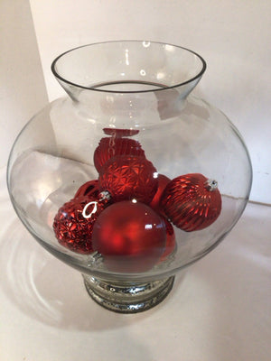 Ornament Red Glass In Vase Holiday Item