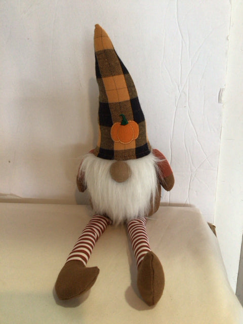 Autumn Orange/Black Gnome Stuffed Animal