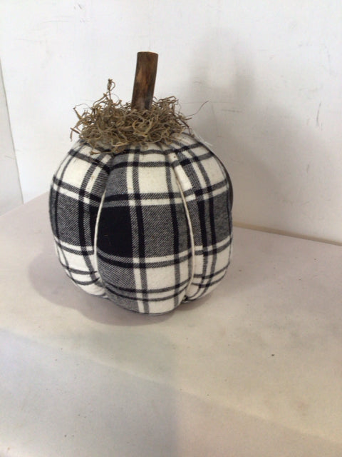Fall Black/White Fabric Pumpkin Holiday Item