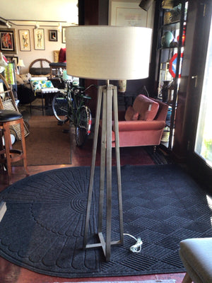 Floor Brushed Silver Metal Lamp