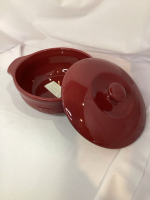 Red Ceramic Lidded Casserole