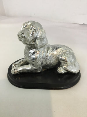 Black/Silver Resin Dog Figurine