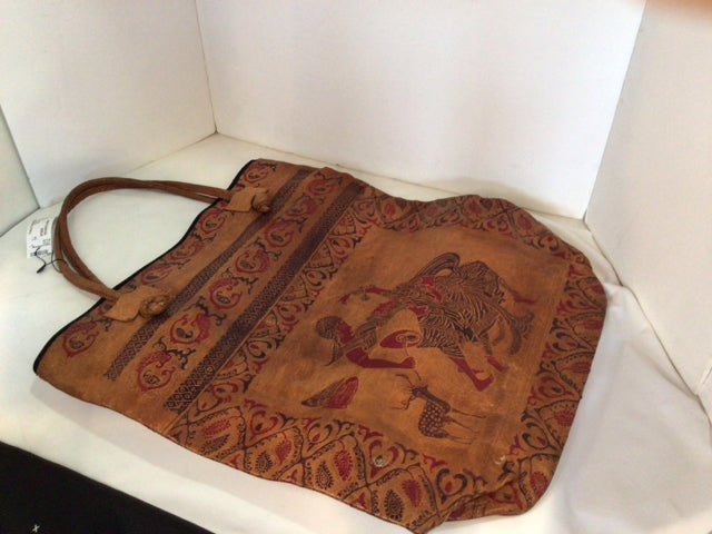 Leather Brown/Red Bag