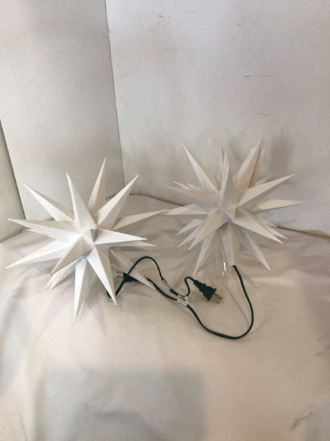 Light White Plastic Moravian Star Pair Holiday Item