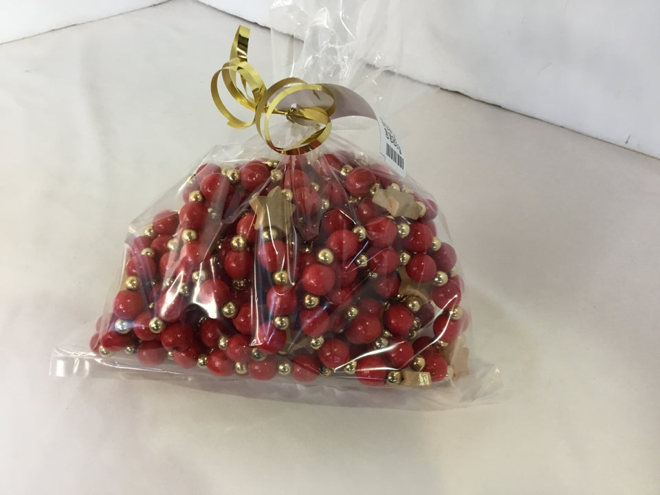 Garland Red Wood Balls Pair Holiday Item