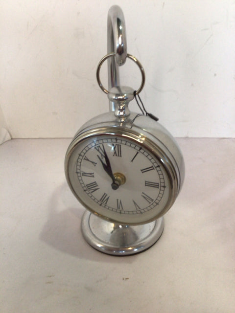Mantel Silver Metal Clock