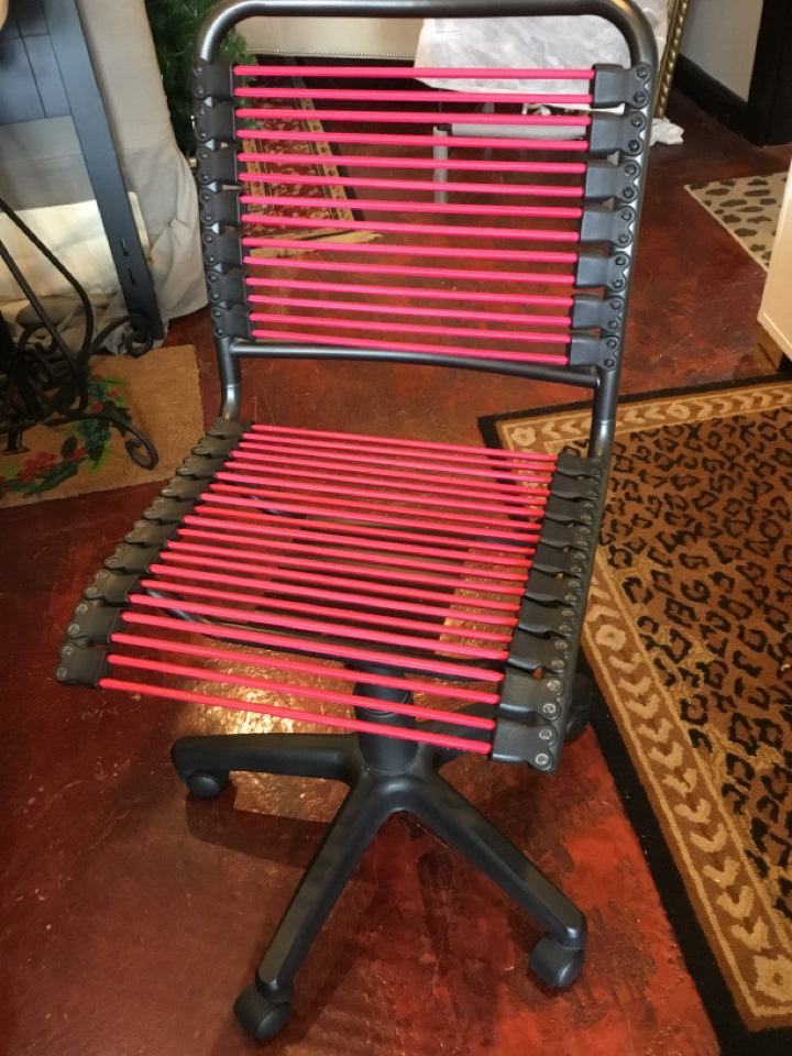 Desk Metal Swivel Base Adjustable Red/Black Chair