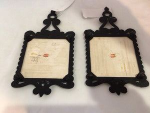 Set of 2 Black/Multi Cast Iron Fruit Trivet