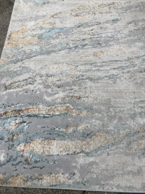 Nourison Polyester 5 x 7 Blue/White Rug