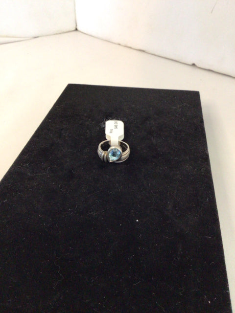 Sterling Silver Blue Ring