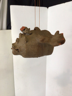 Whimsical Gray Clay Figurine