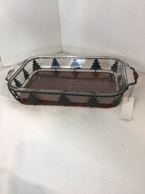 Dish Metal/Glass Baking Trees Holiday Item