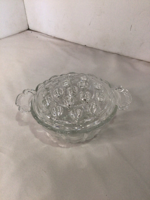 Anchor Hocking 2 Piece Clear Glass Flower Frog