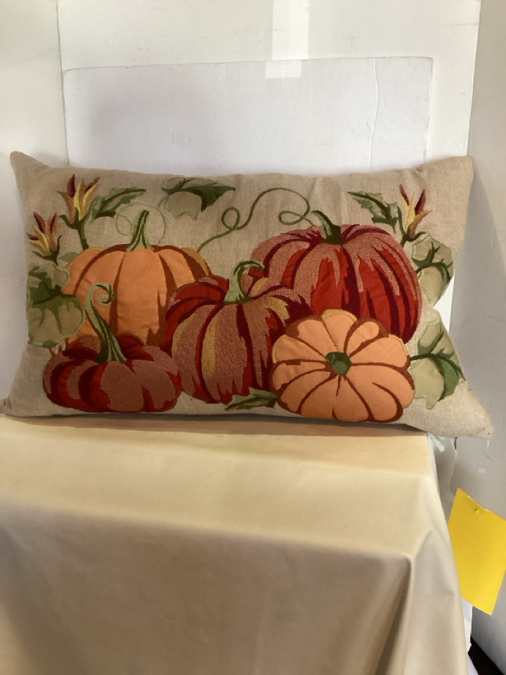 Pillow Orange/Red Cotton Pumkin Down Filled Holiday Item