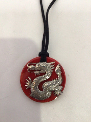 Red/Silver Dragon Necklace