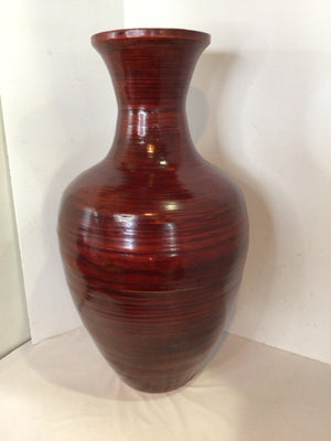 Red Wood Vase
