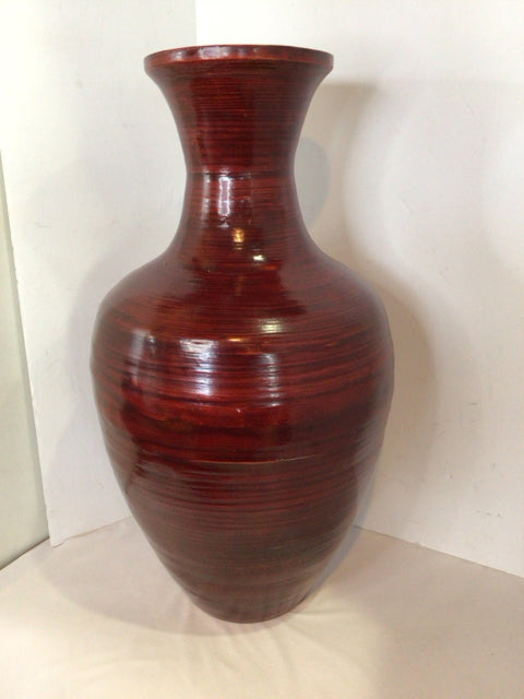 Red Wood Vase