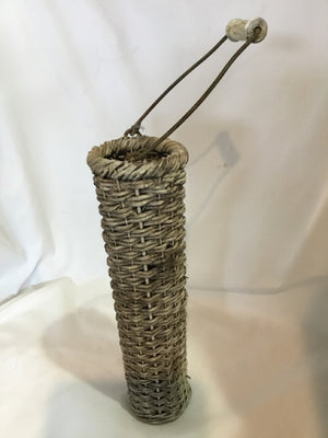 Gray Wicker Thin Basket